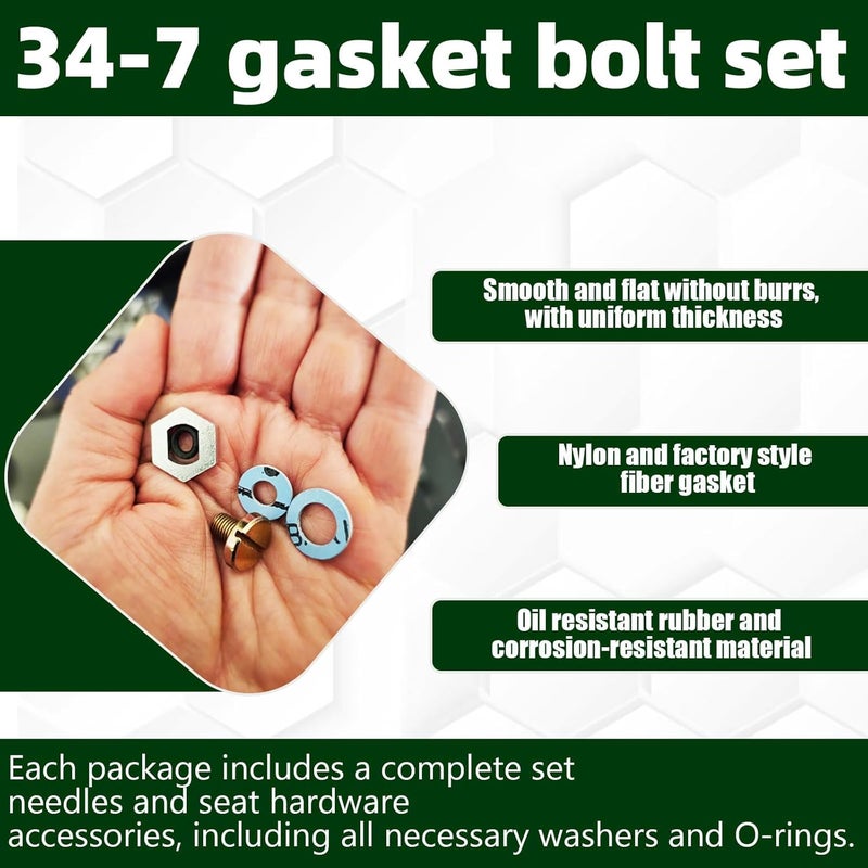 Cil2Crlu2 (2 Pack) 34-7 Needle And Seat Hardware Kit Replacement For Holley 34-7 Needle And Seat Hardware Kit,Fuel Valve Seat Lockscrew & Gasket - Image 2